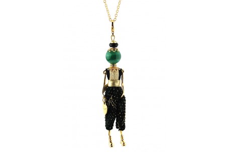 <p><span>Necklace pendant Gisel doll <strong>made in Italy</strong> handmade, the original! </span></p>
<p><span>Enriched with clothes, minutely manufactured and handcrafted, by experienced tailors. </span></p>
<p><span>Finished up with extreme attention to detail, every doll is a unique piece with a necklace, a heart shaped bag and a different fashion look according to its finish.</span></p>