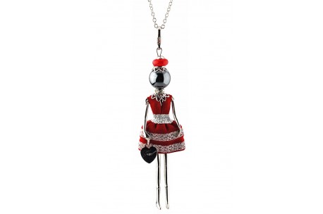 <p><span lang="en-us" xml:lang="en-us">Necklace pendant Gisel doll<span class="apple-converted-space"> </span><strong><span>made in Italy</span></strong><span class="apple-converted-space"> </span>handmade, the original!</span></p>
<p></p>
<p><span lang="en-us" xml:lang="en-us">Enriched with clothes, minutely manufactured and handcrafted, by experienced tailors.</span></p>
<p></p>
<p><span lang="en-us" xml:lang="en-us">Finished up with extreme attention to detail, every doll is a unique piece with a necklace, a heart shaped bag and a different fashion look according to its finish.</span></p>
<p></p>